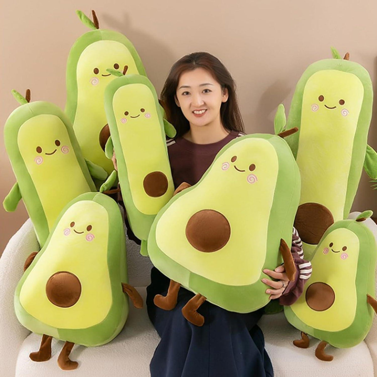 Avocado Kuscheltier 50cm - Weiches Plüschkissen für Kinder