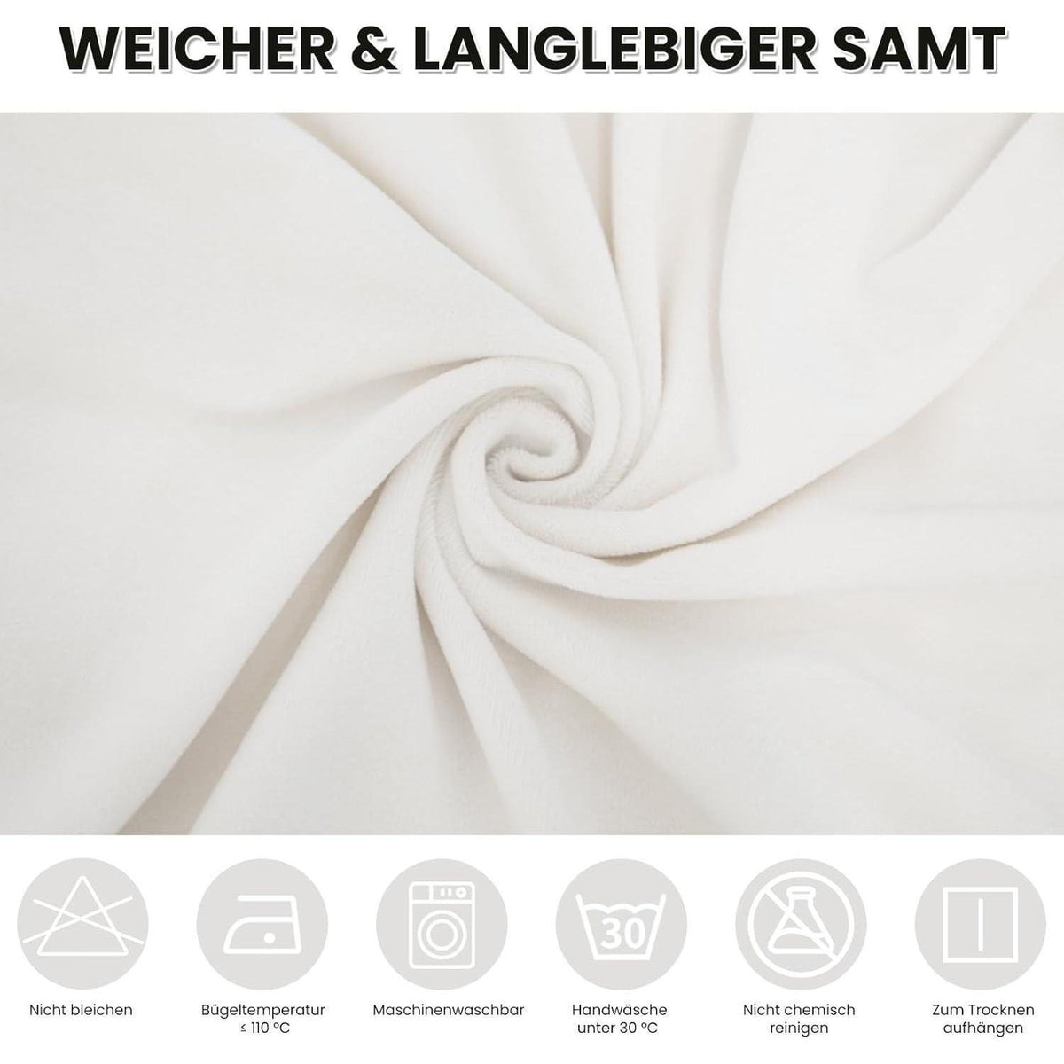 Samt Stuhlhussen 4er Set – Stretchbezug für Esszimmerstühle Weiß