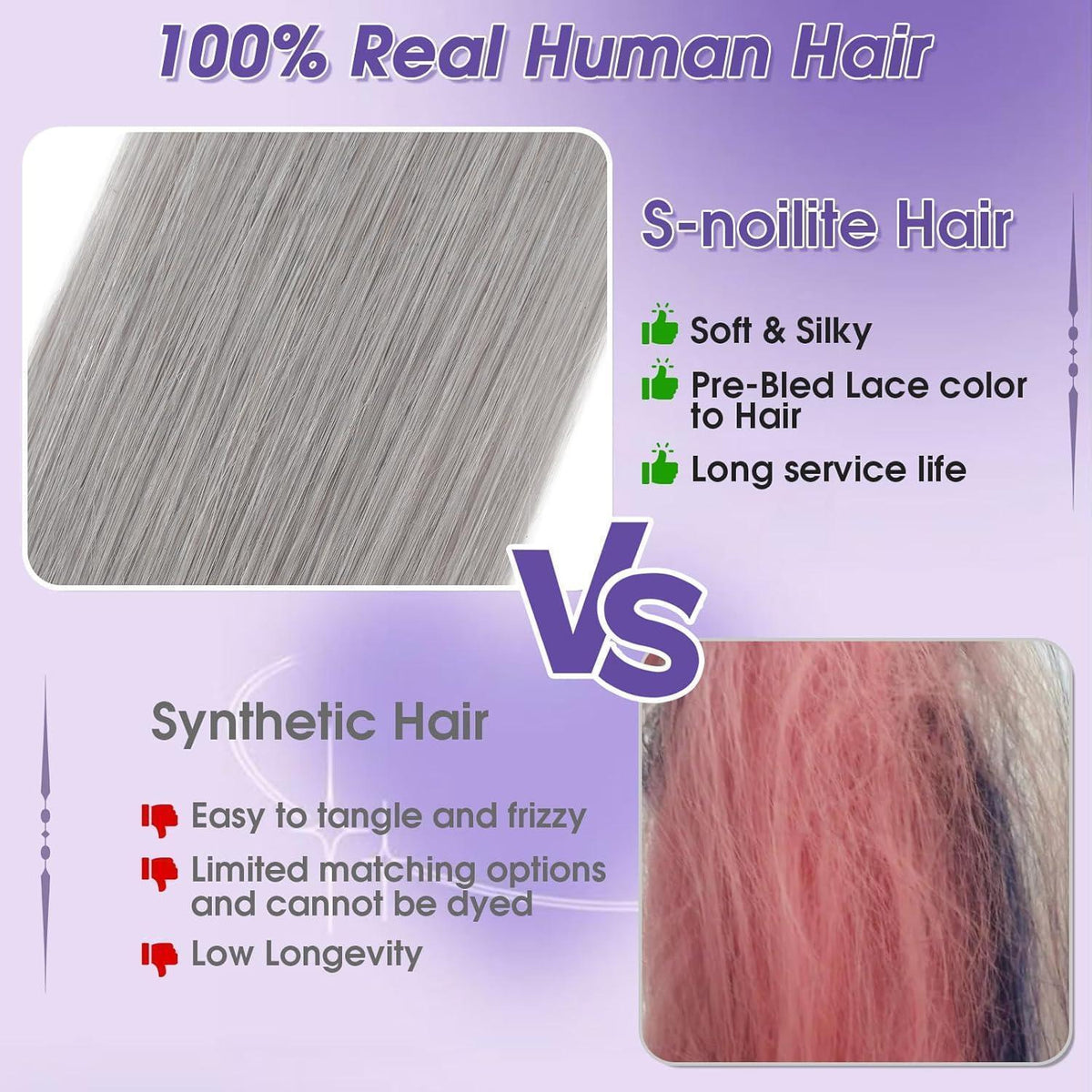 Echthaar Haarverlängerung Grau Balayage Clip-in 50cm