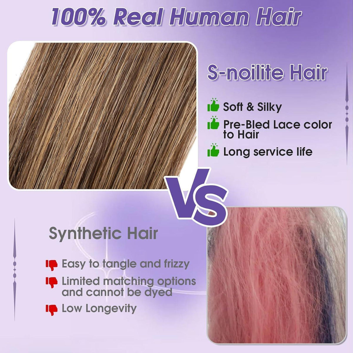 Echthaar Haarverlängerung Balayage Dunkelbraun/Hellbraun 55cm