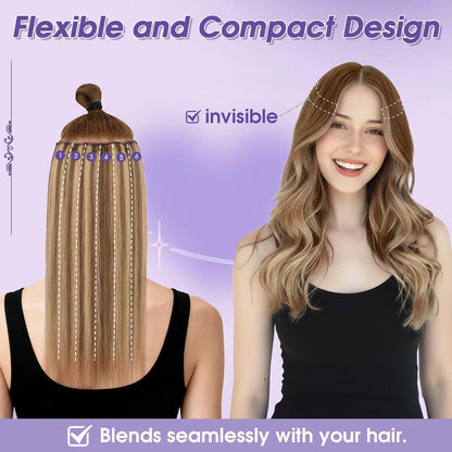 Echthaar Clip-in Extensions Balayage Blondbraun 25cm