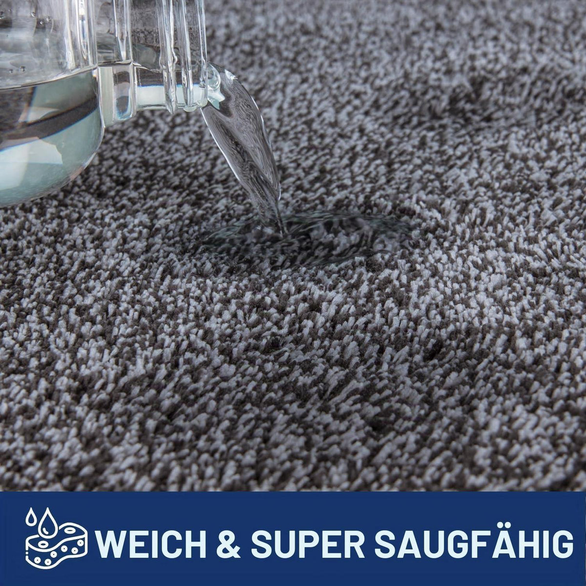 Läufer Teppich 60x210 cm dunkelgrau – Schmutzfangmatte Innen