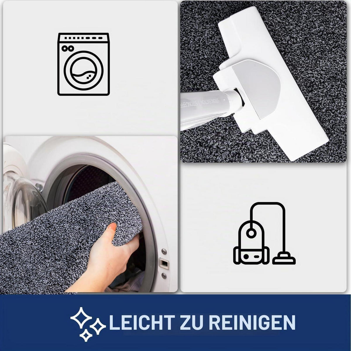 Läufer Teppich 60x210 cm dunkelgrau – Schmutzfangmatte Innen