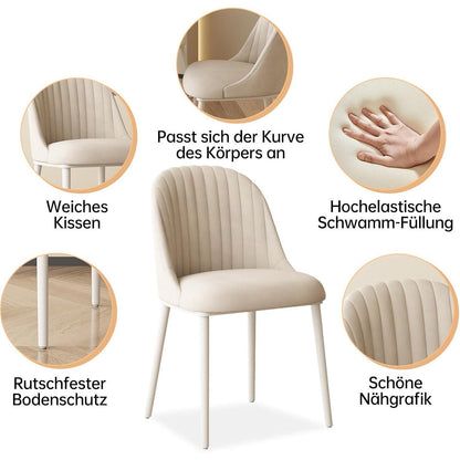 Samt Esszimmerstühle Set (6) – Modern & Bequem