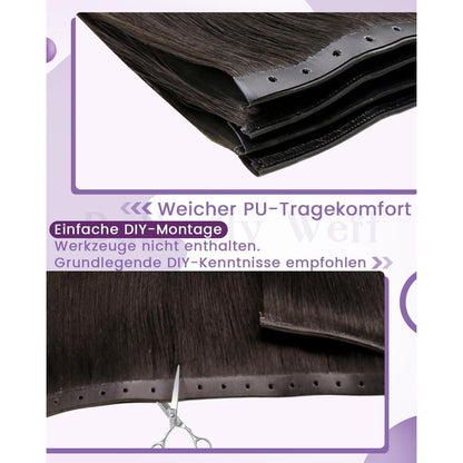 Echthaar Tressen 55cm – Braun, Volumen & Länge