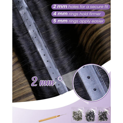 Echthaar Tressen Braun 50cm – Remy Sew-in Extensions
