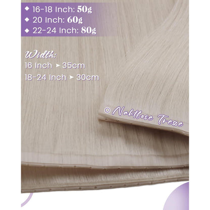 Echthaar Tressen Blond 60cm – Zum Einnähen #60