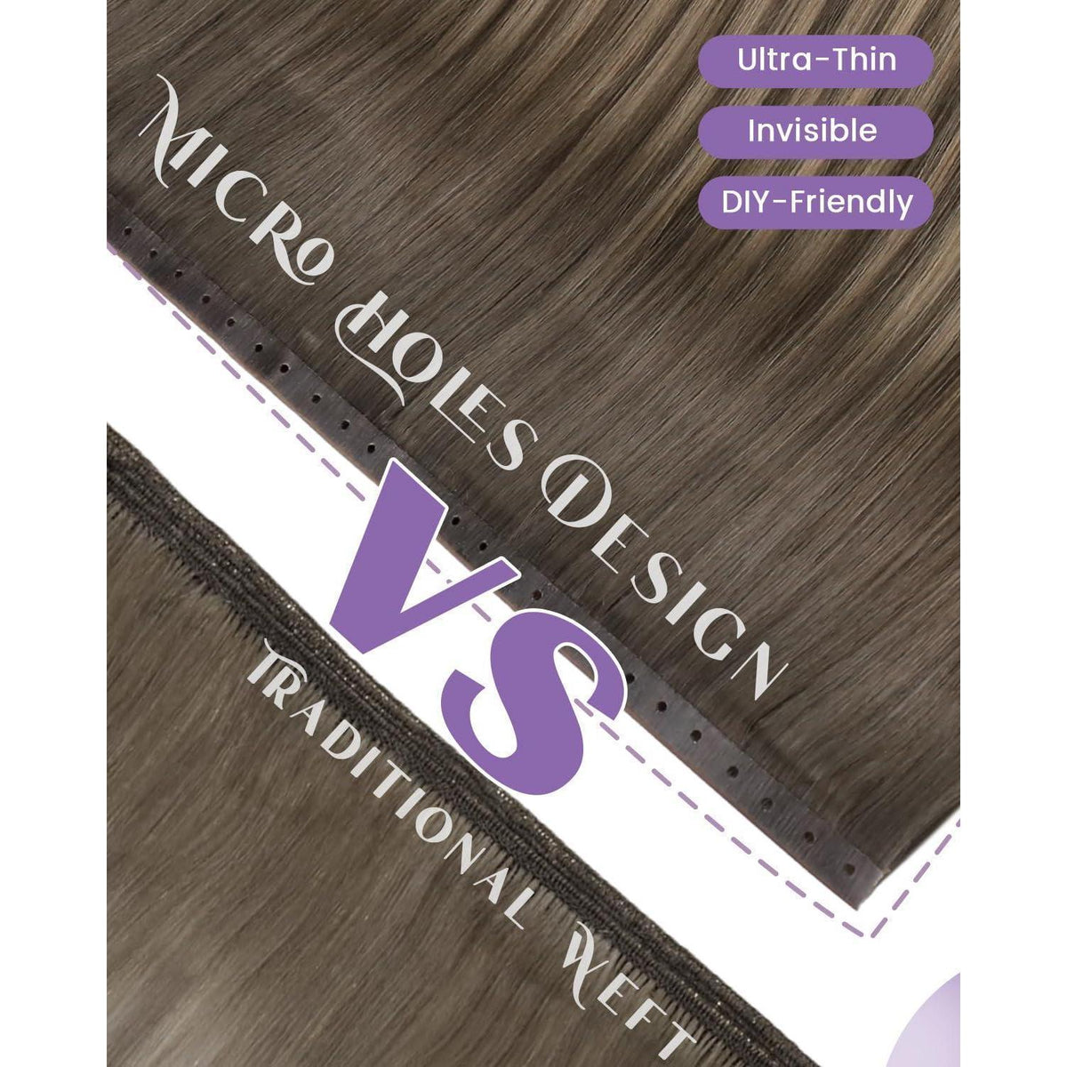 Echthaar Tressen 50cm Ombre Blond Braun Weft Extensions