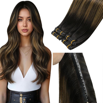 Echthaar Tressen Braun Ombre – 45cm, 100g #2/8/2