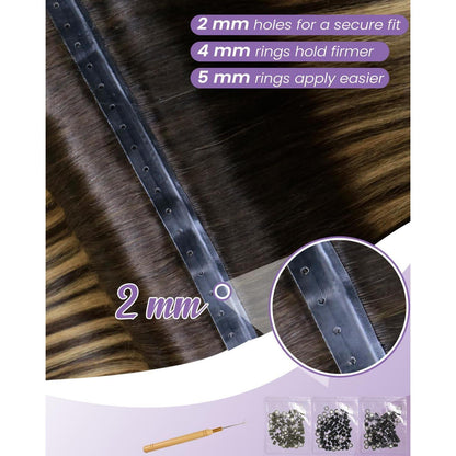 Echthaar Tressen Braun 60cm - Weft Extensions zum Einnähen