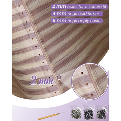Blond Echthaar Tressen 60cm – Unsichtbare Extensions #18/613