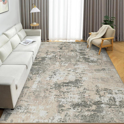 Abstrakter Teppich Wohnzimmer 160x230 cm Gelb | Kurzflor, Waschbar & Rutschfest