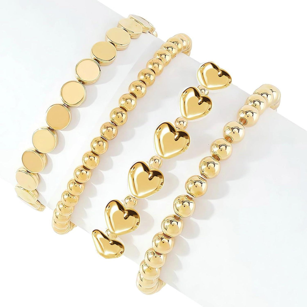 350 Gold Schmuckperlen Set DIY Bastelset für Armbänder & Ketten