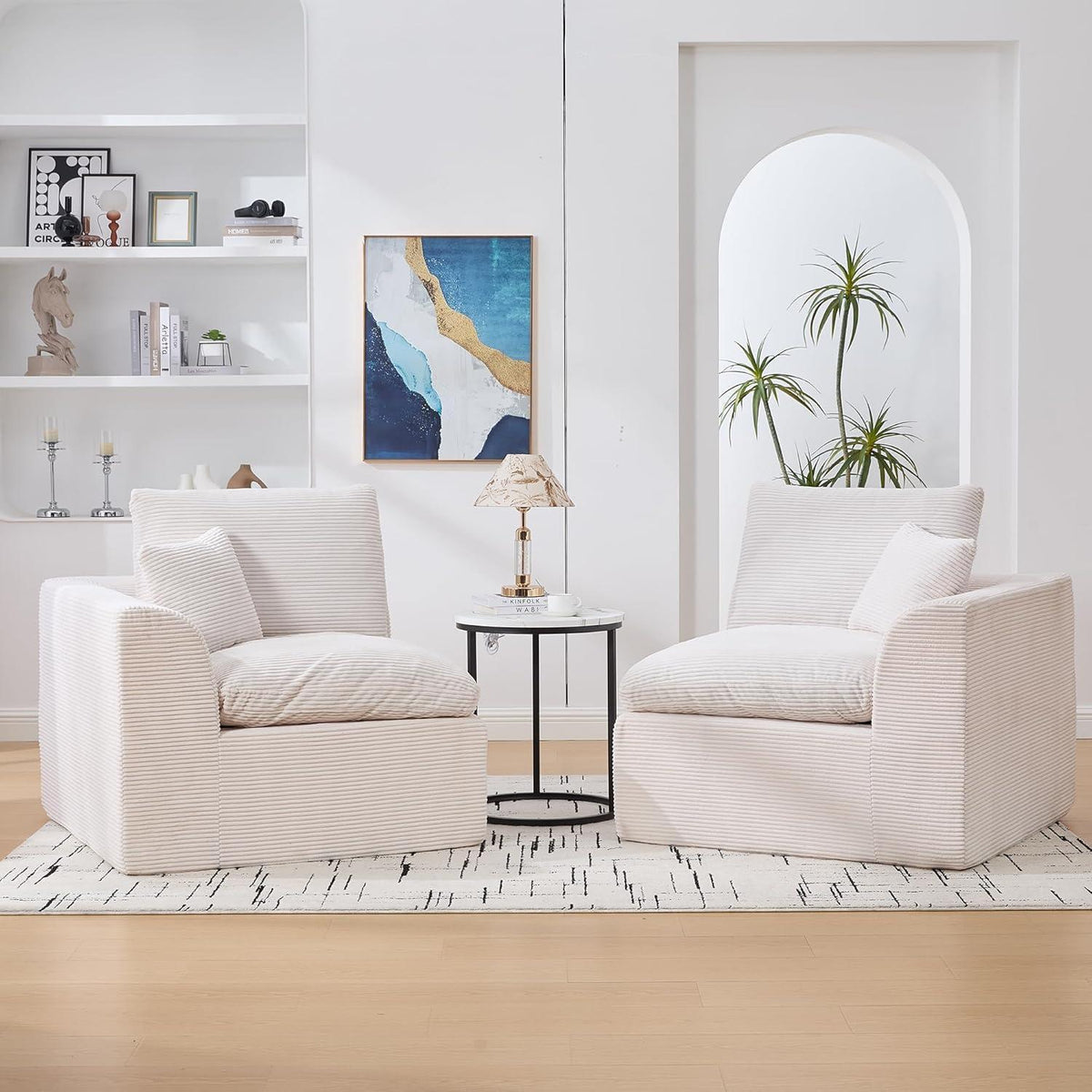 Compressed Cordstoff Sofa – Einzelsitzer & Zweisitzer für kleine Räume