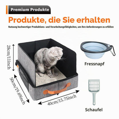 Zusammenklappbare Katzentoilette – Tragbar für Reisen & Camping