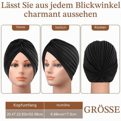 Chemo Hut Damen vorgebunden mit Knoten, weich und atmungsaktiv