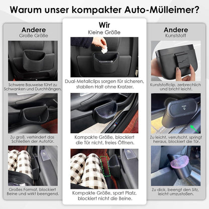 Auto Mülleimer – Klein, Lecksicher & Clip On in Lederoptik