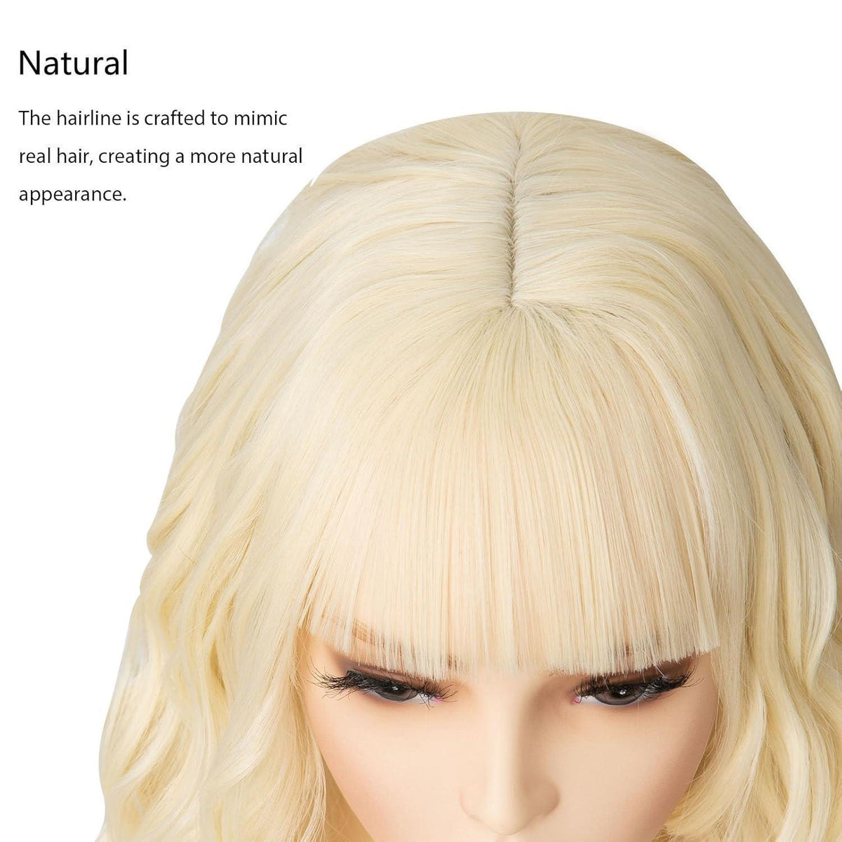 Blonde Bob Perücke mit Pony – 12 Zoll, gewellt