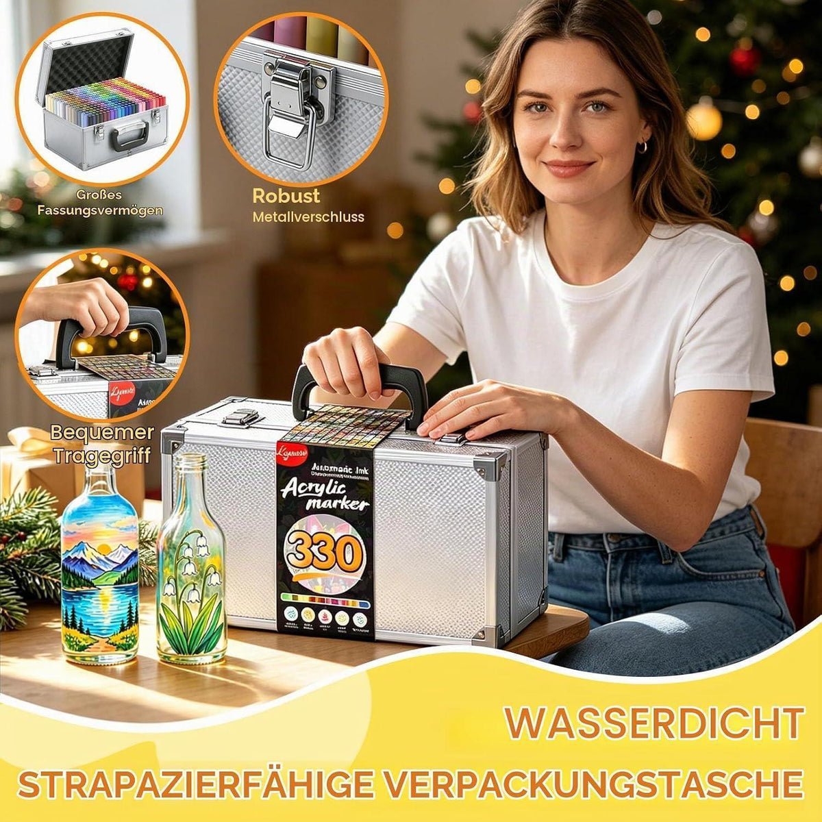 Acrylstifte Set 330 Farben – Wasserfest für Stein, Holz & mehr