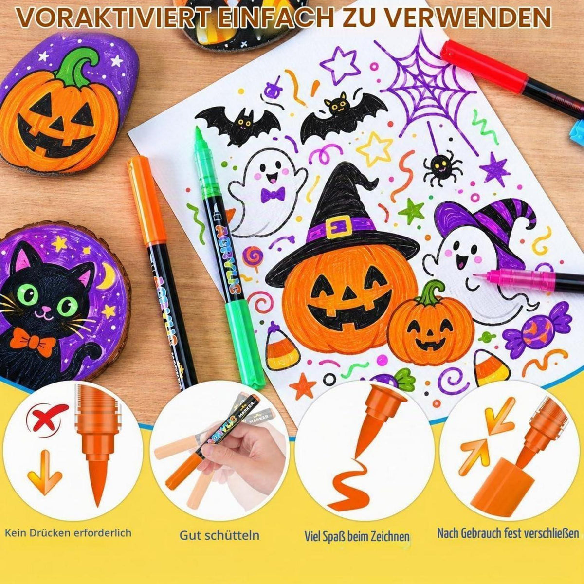 Acrylstifte Set 330 Farben – Wasserfest für Stein, Holz & mehr