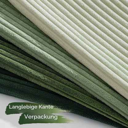 Kordsamt Kissenbezug 60x60 cm, 4er Set – Waldgrün
