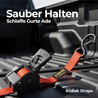 Spanngurte Automatik 3m mit S-Haken | 800KG | 4 Stück Rot