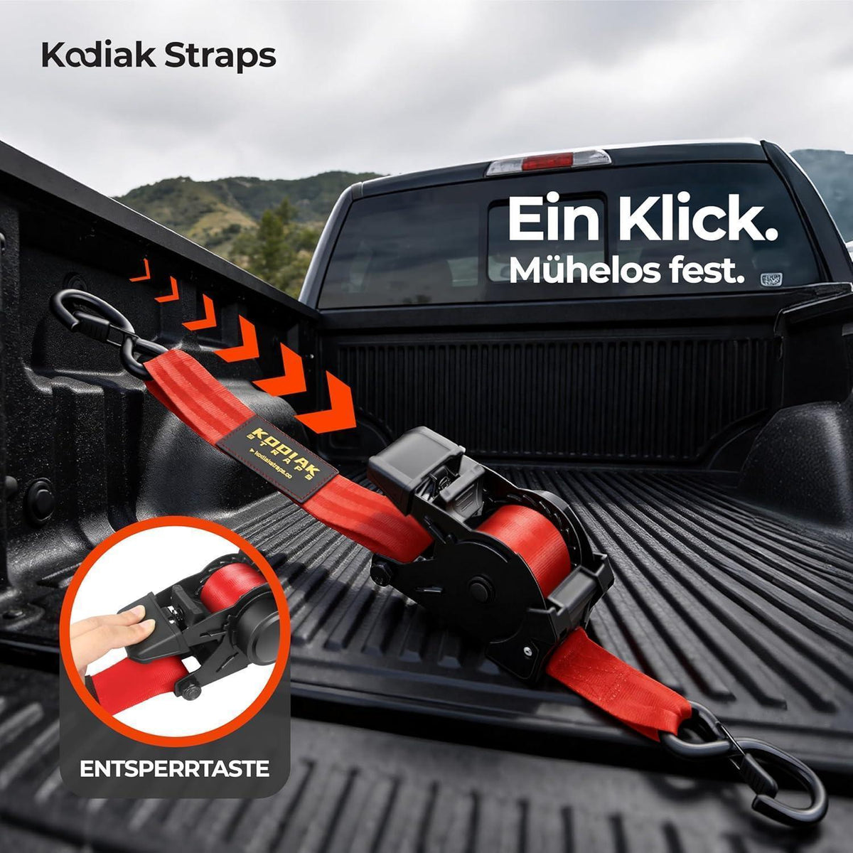 Spanngurte mit Ratsche 3m | 1360KG | Rot 4er-Set