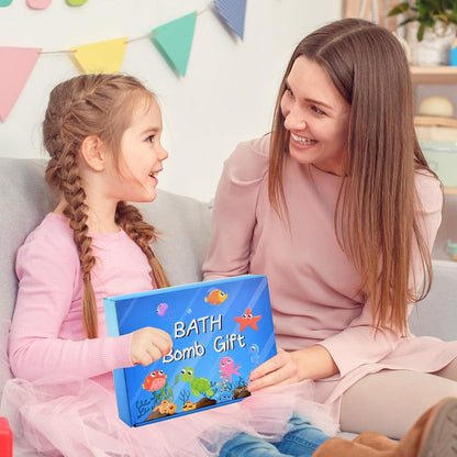 12 Badebomben Geschenkset mit Spielzeug für Kinder