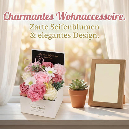 Seifenrosen Blumenstrauß im Karton – Duftende Deko für Muttertag
