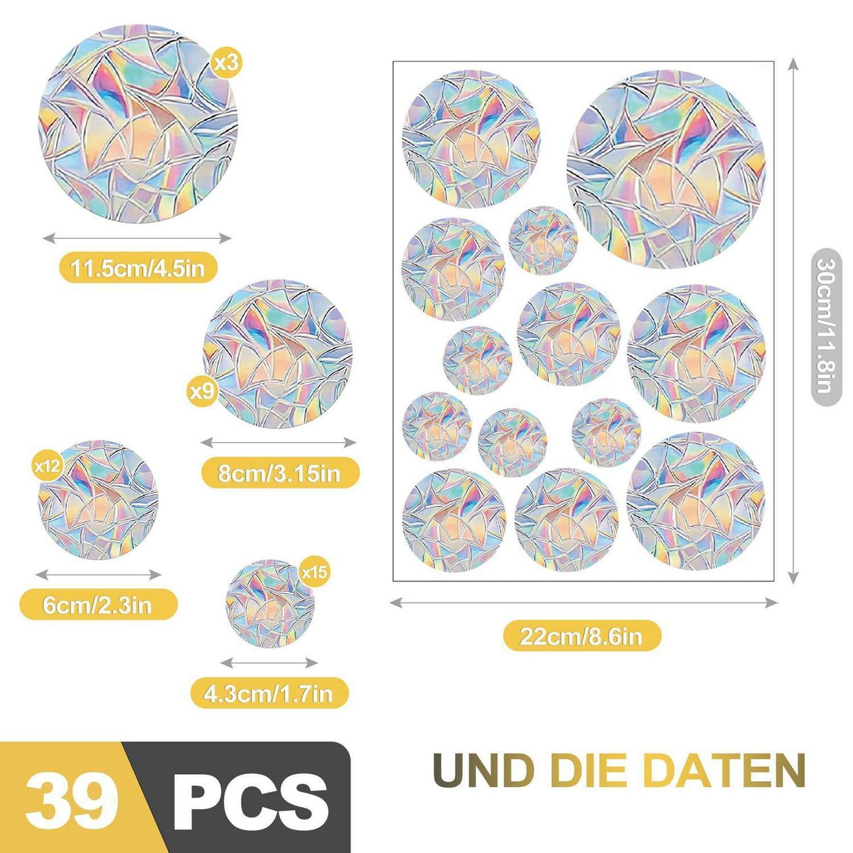 Prisma Fenstersticker – Regenbogen Suncatcher für Vogelabwehr