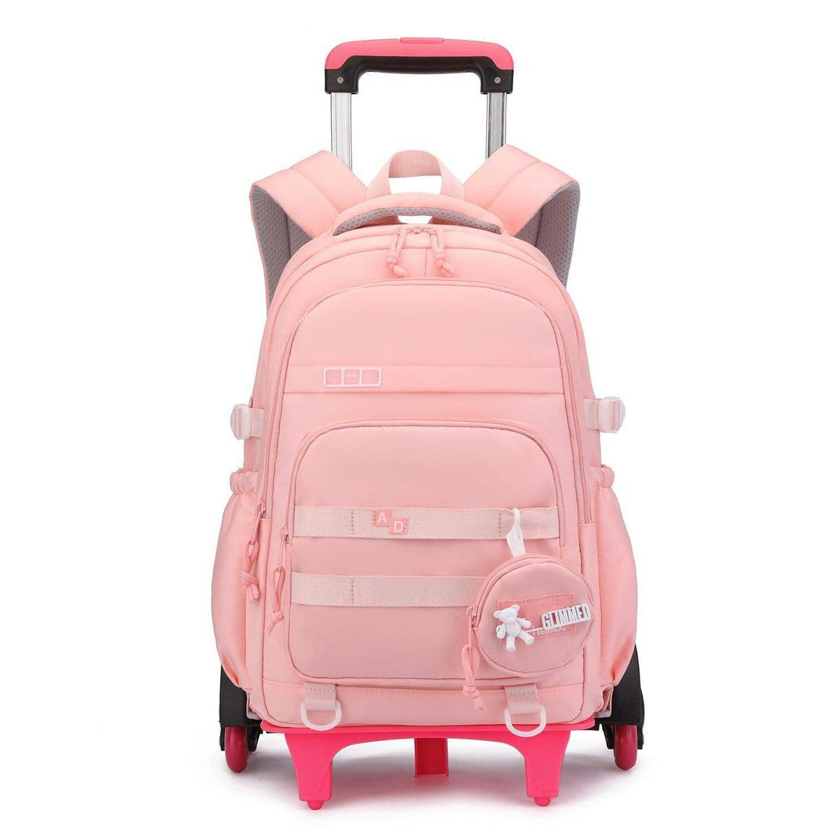 Schultrolley Mädchen mit Rollen & Laptopfach, Rosa