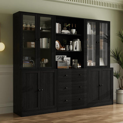 5-stöckiges Bücherregal mit Glastüren – 180cm Vitrine