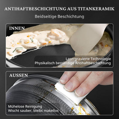 Edelstahl Pfannenset 2-teilig 24+28cm – Antihaft & Spülmaschinengeeignet