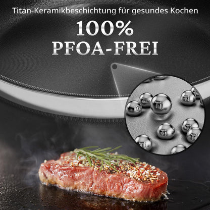 Edelstahl Pfannenset 2-teilig 24+28cm – Antihaft & Spülmaschinengeeignet