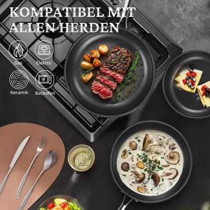 Edelstahl Pfannenset 2-teilig 24+28cm – Antihaft & Spülmaschinengeeignet