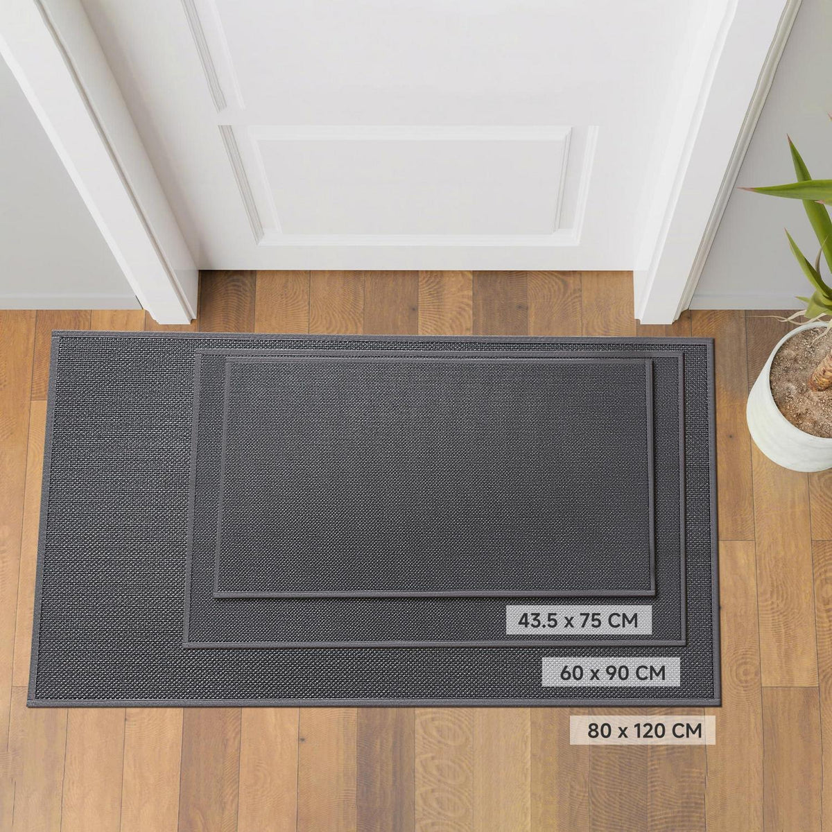 Waschbare Fußmatte Grau 80x120cm – Rutschfest & Saugfähig