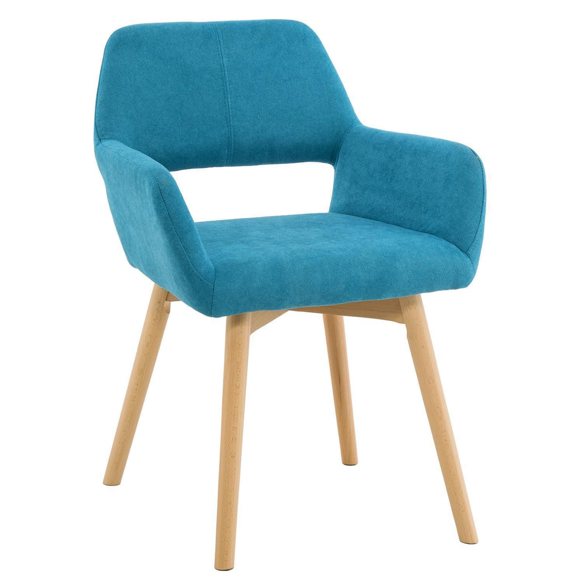 Mid-Century Modern Sessel blaugrün mit Holzbeinen