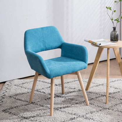 Mid-Century Modern Sessel blaugrün mit Holzbeinen