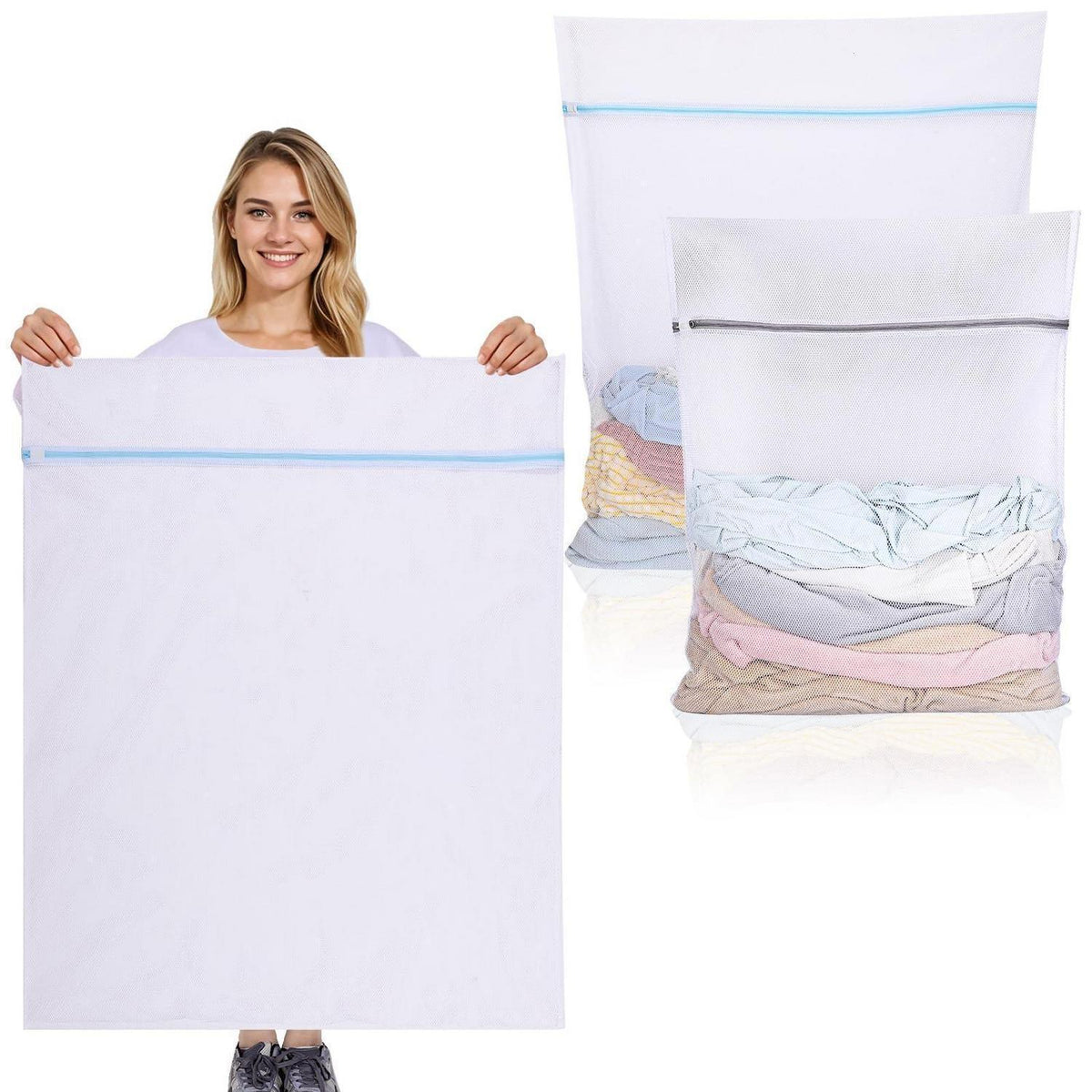 Wäschenetze 2er Set XXL & XXXL – Grobmaschig & Wiederverwendbar