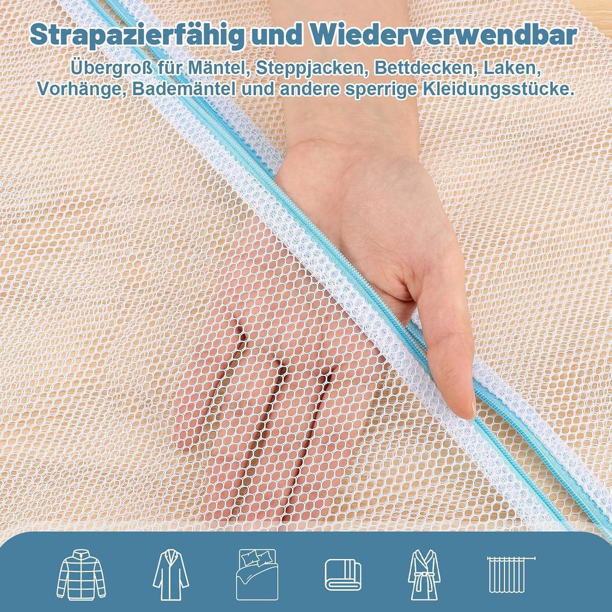 Wäschenetze 2er Set XXL & XXXL – Grobmaschig & Wiederverwendbar