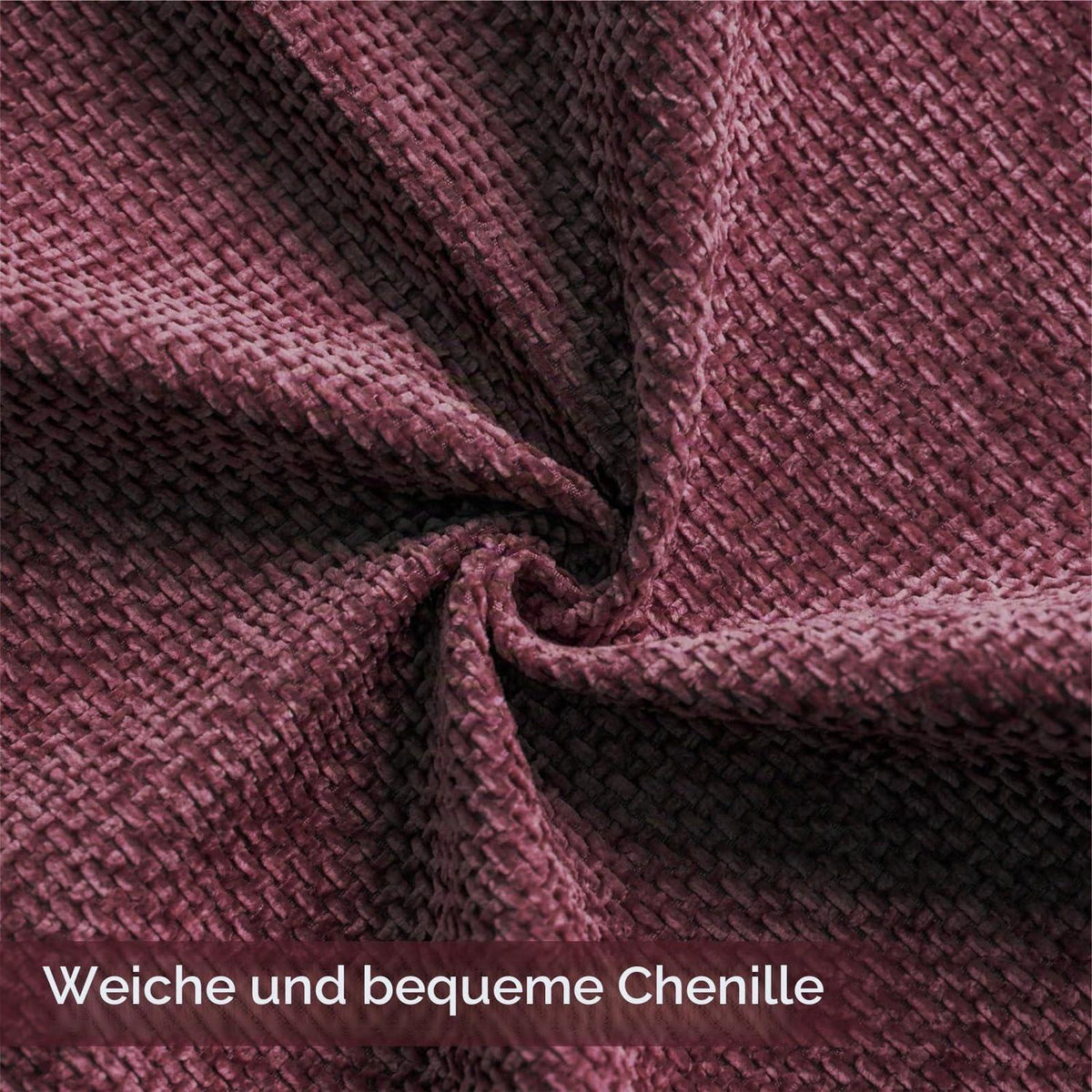 2x Kissenbezug 40x40 Weinrot Chenille – Weich & Dekorativ