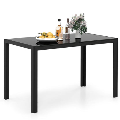 Glas Esstisch 120x70cm – Moderner Küchentisch mit Metallbeinen