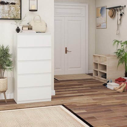 Weißer Kommodenschrank 60cm mit 5 Schubladen – Schlafzimmer & Büro