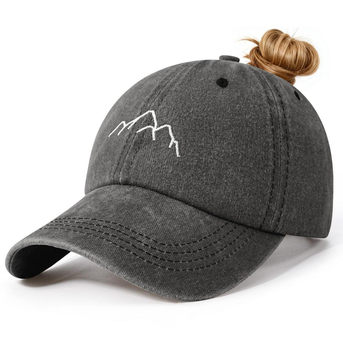 Damen Baseball Cap mit Zopf Loch & Stickerei