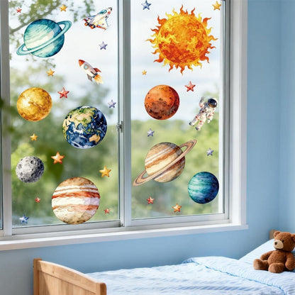 Fensterbilder Planeten & Astronauten – Dekorativ & Wiederverwendbar