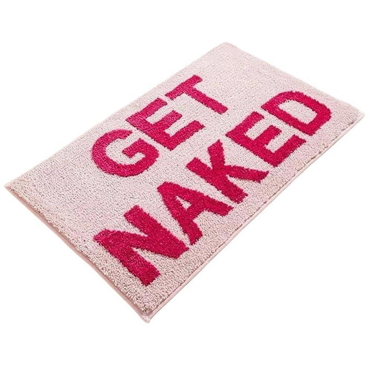 Rutschfester Badteppich Hellrosa – Duschmatte "Get Naked" 40x60 cm