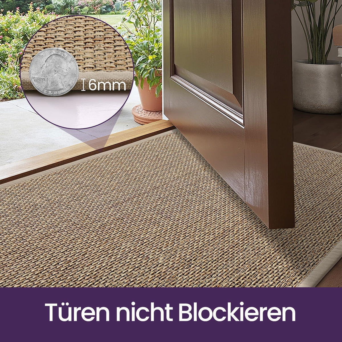 Fußmatte Innen rutschfest 90x140 cm – Saugstark & Beige