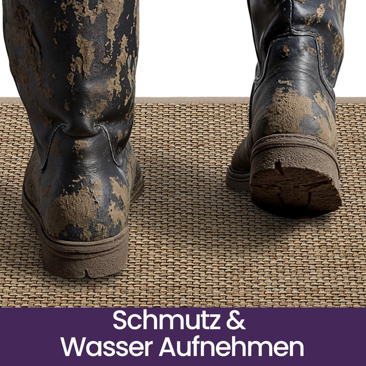 Fußmatte Innen rutschfest 90x140 cm – Saugstark & Beige