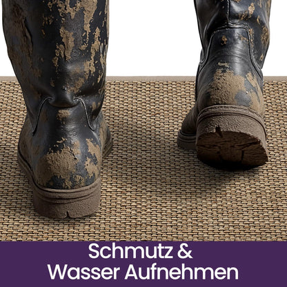 Fußmatte Innen rutschfest 90x140 cm – Saugstark & Beige