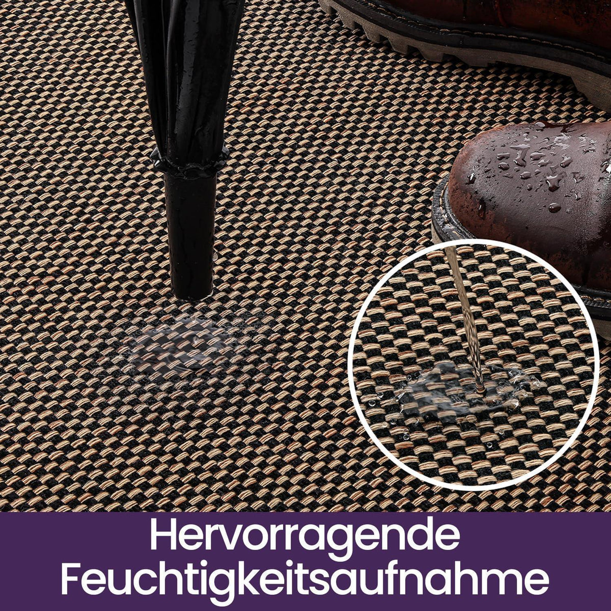 Fußmatte Innen rutschfest 90x140 cm Schwarz